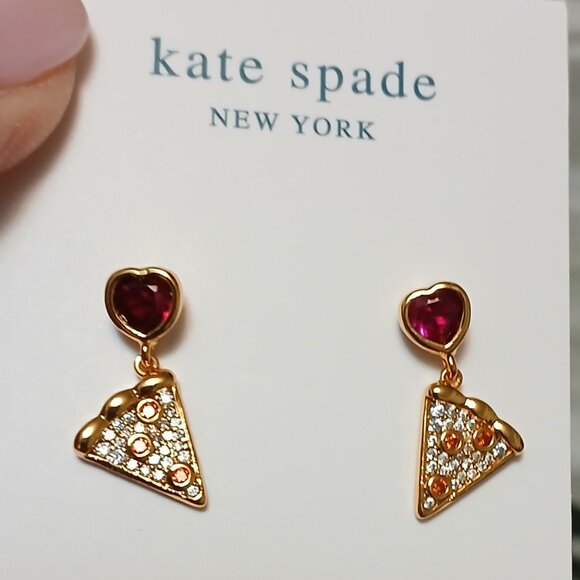 Kate Spade Pizza Dangle Earrings (Gold tone) - Picture 5 of 5